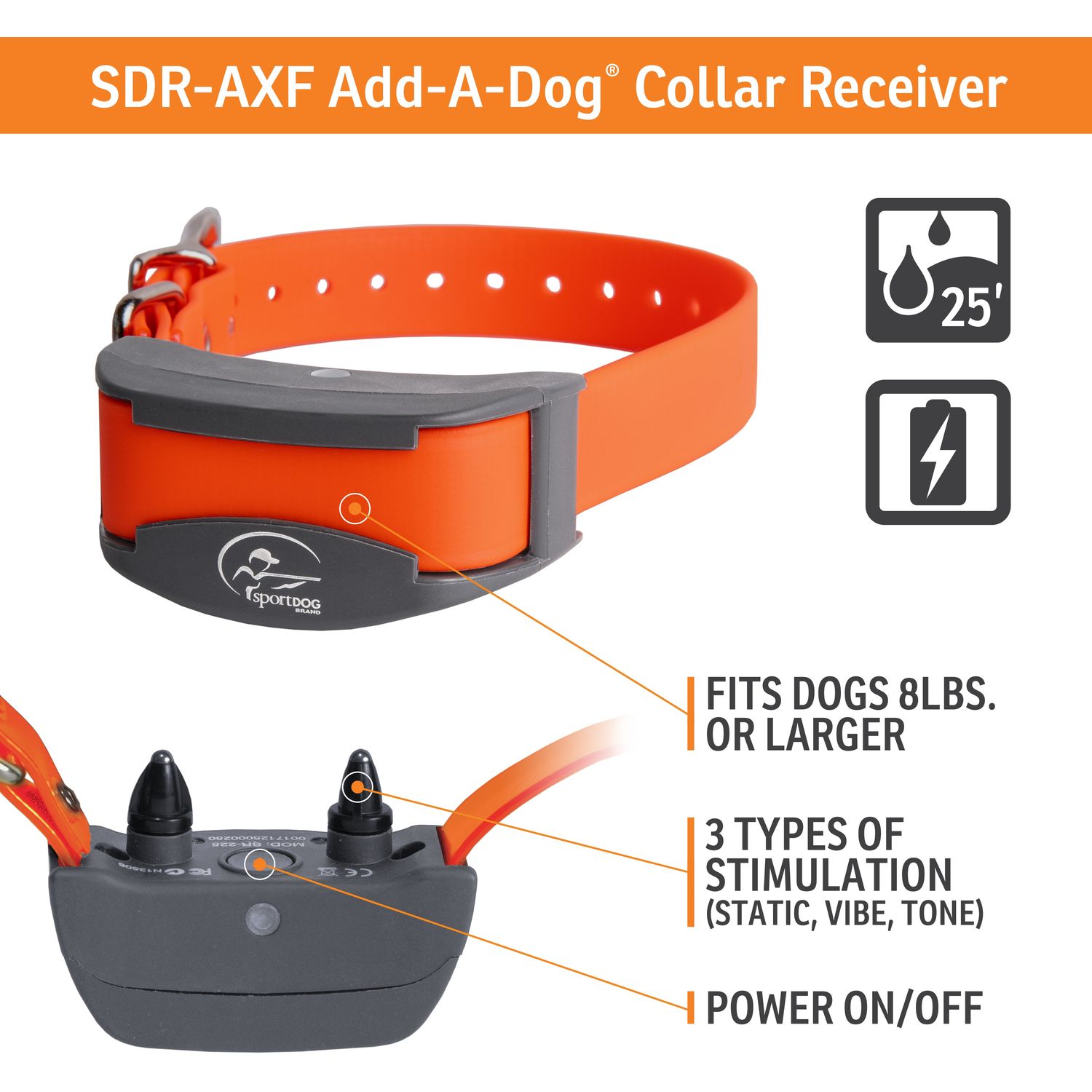 SportDOG-SportDOG - SDR-AXF - FIELDTRAINER 425X/SPORTHUNTER 825X ADD-A-DOG COLLAR - Additional Collar