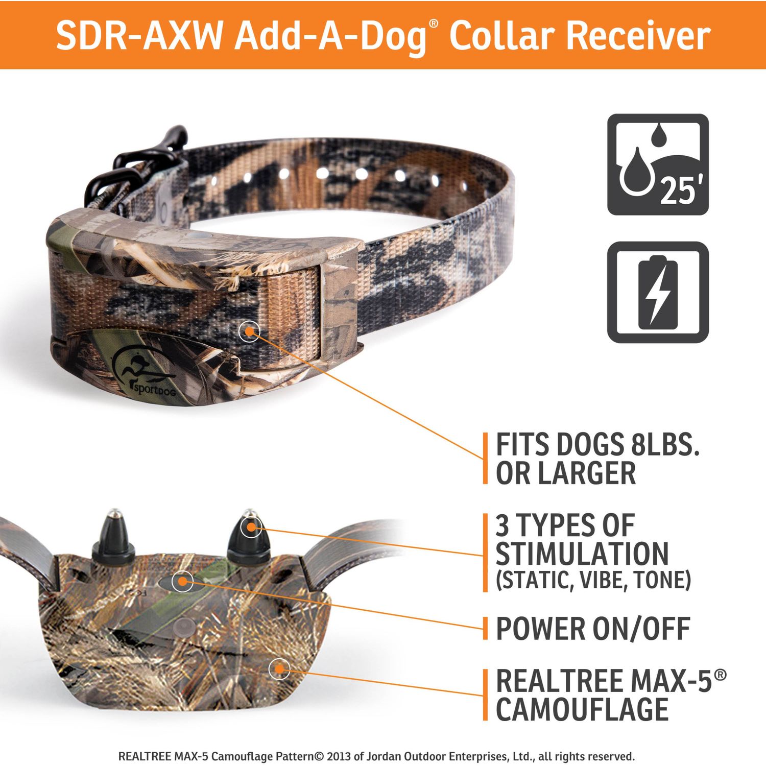 SportDOG-SportDOG - SDR-AXW - WETLANDHUNTER 1825X ADD-A-DOG COLLAR - Additional Collar