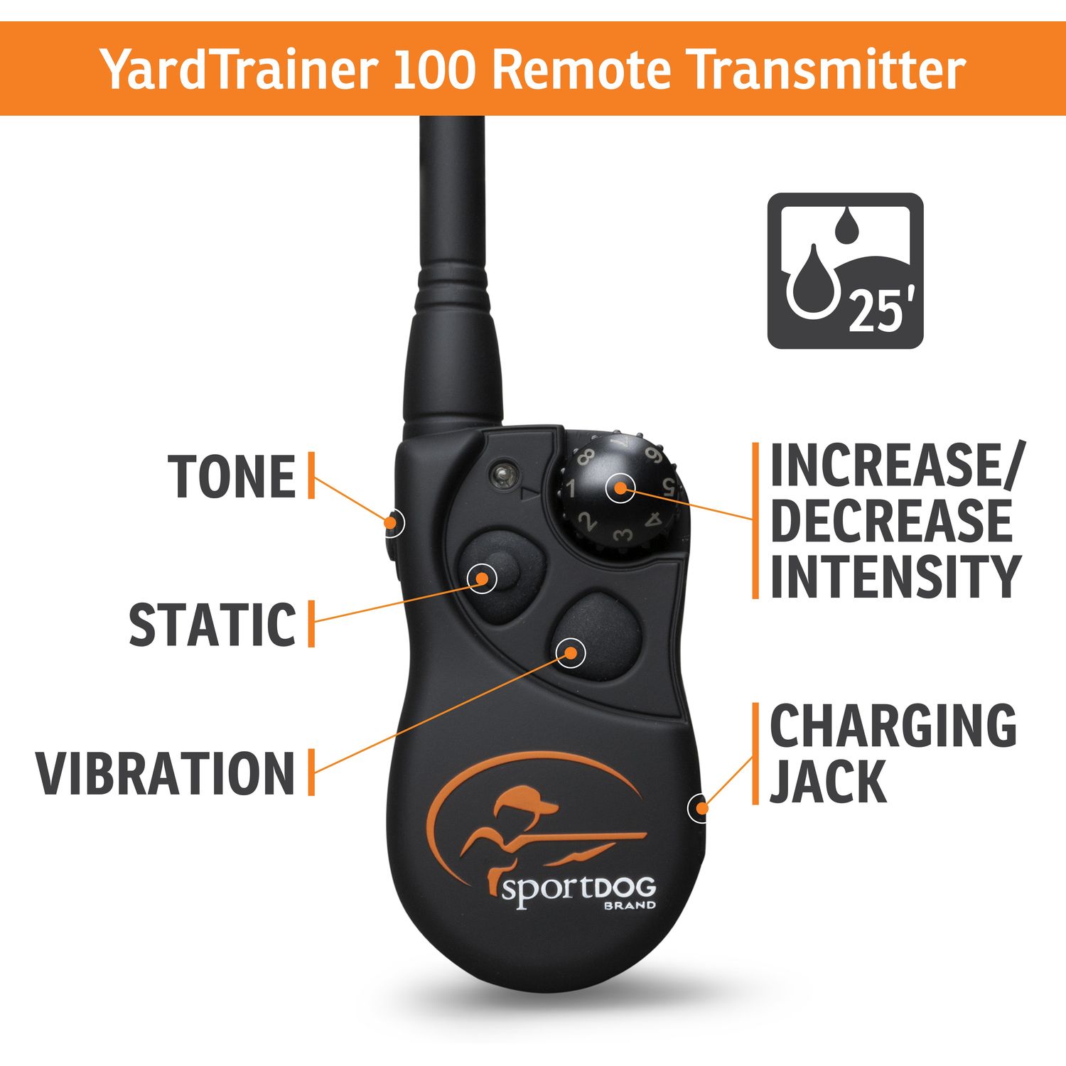 SportDOG YT-100 YardTrainer Remote Training Collar Transmitter Features