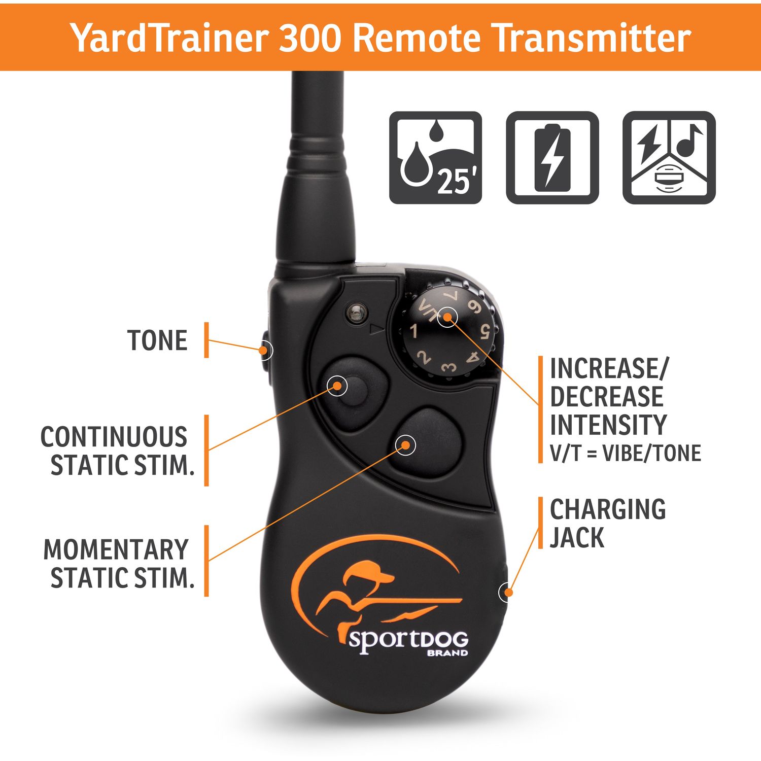SportDOG YT-300 YardTrainer Remote Training Collar Transmitter Features
